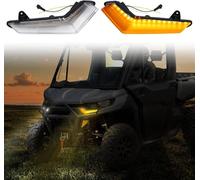 XYWOPO Feu de signalisation DRL, for Can am, for Defender Max 2020 Commander 2021, Feux de Signature d'accent Avant, Feux Clignotants Blancs DRL Jaunes Éclairage Central à LED pour Grille(White)