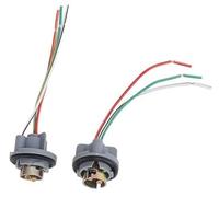 XYWOPO Lot de 2 douilles feu stop arrière, connecteur clignotant étanche, douille d'ampoule LED avec faisceau câbles, for phare voiture, et Support de feu arrière(BLACK 1157)