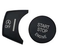 XYWOPO Moulures intérieures de voiture Bouton d'arrêt démarrage du moteur Interrupteur frein à main P, pour BMW 5 6 7 Gt5, pour X3, pour X4, pour X5 Garniture du commutateur d'allumage(Black A)