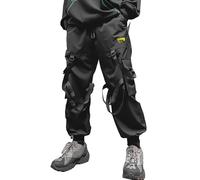 XYXIONGMAO Cyberpunk Techwear Pantalon cargo baggy Streetwear japonais pour homme Pantalon d'extérieur cool tendance décontracté pour homme, noir, Taille M