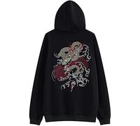 XYXIONGMAO Sweat à capuche brodé Streetwear Dragon pour homme Techwear japonais Noir Hip Hop Graphic Hoodie, noir, X-Large