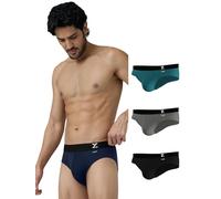 XYXX Men Aero Lot de 4 slips antibactériens en coton peigné Coupe régulière, Iris noir + bleu légion + gris givré + noir, XL