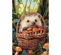 Xyyhdm Peinture Numero Adulte Champignon Hérisson Kit de bricolage Kit de Peinture à l'huile pour Débutants Peinture Acrylique sur Toile pour la décoration de la Maison Noël 30x40cm no frame 0806