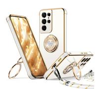 XYZ Coque pour Samsung Galaxy S21 Ultra avec Cordon, Blanc