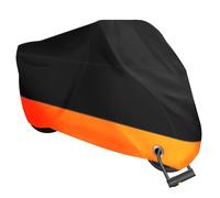 XYZCTEM Housse de Moto Toutes Saisons Noire et Orange, imperméable, Convient aux Moteurs jusqu'à 221 cm (Taille M)