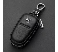 XYZNB Genuine Leather Car Logo Key Case Square Zipper Key Pouch Comprehensive Protection, Full-Cover Design. pour DS6/DS5/DS3/DS4/DS5LS/DS4S.,Black