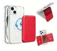 XZC Compatible avec portefeuille MagSafe, portefeuille magnétique pour téléphone portable, blocage RFID, porte-cartes fin pour 4 à 8 cartes et fenêtre transparente pour carte d'identité, miroir de