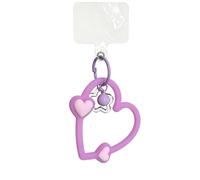 XZC Lanière de téléphone en silicone en forme de cœur avec patch arrière | Dragonne de poignet pour téléphone portable, porte-clés, compatible universel,