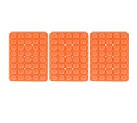 XZC Lot de 3 ventouses double face en silicone pour téléphone portable, support mains libres pour selfies et vidéos, réutilisable et amovible (orange)