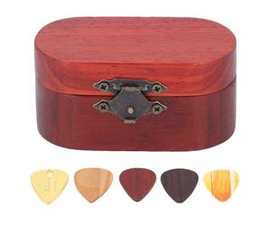 Xzcvalimn Coffret de médiators en Palissandre, Support de Rangement en Bois avec Serrure, Mini Organisateur de Bijoux pour médiators de Guitare, Comprend 5 médiators, charnière en Alliage