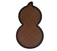 Xzcvalimn Plateau à thé avec mate tissée à la main, petite assiette à thé pour services à thé, soucoupe à thé naturelle lourde avec peinture écologique, design élégant pour la cérémonie du (gourde)