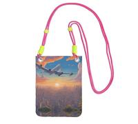 XZDAL Beau sac à bandoulière pour téléphone portable en forme d'avion noir pour femme, tendance et réglable, léger pour un usage quotidien, Fuchsia, Taille unique