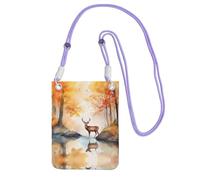 XZDAL Beau sac à bandoulière pour téléphone portable motif cerf noir pour femme, tendance et réglable, léger pour un usage quotidien, violet, Taille unique