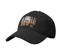 XZDAL Beautiful Pylons in The Distance Corduroy Baseball Cap Beige Unisexe Bend Bord Chapeau Respirant Casual Sports Outdoor Voyage, Noir , Taille unique