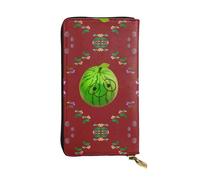 XZDAL Big Eye Portefeuille long en cuir tendance avec emplacements pour cartes, poche pour espèces et section zippée pour pièces de monnaie Motif pastèque