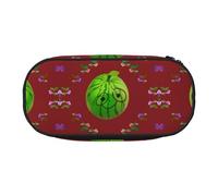 Xzdal Big Eye Trousse à crayons avec imprimé pastèque pour ranger des articles de papeterie ou des cosmétiques, répondant à divers besoins de stockage, Noir , Taille unique, Trousse de beauté