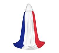 XZDAL Cape à Capuche Imprimé Drapeau France L pour Adolescent Cosplay Jeu de Rôle Festival Mascarade Fête à Thème