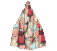 XZDAL Cape à capuche pour adulte Motif amour pour Halloween, cosplay, bal masqué, fête costumée