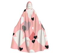 XZDAL Cape à capuche pour adulte Motif graphique d'amour abstrait pour Halloween, cosplay, bal masqué, fête costumée