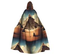 XZDAL Cape à capuche pour adulte rêvant des pyramides de Khufu pour Halloween, cosplay, bal masqué, fête costumée