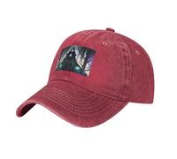 XZDAL Casquette de baseball tendance WraithsAndWitches en denim noir unisexe avec bord courbé pour l'extérieur, les voyages, le sport, le quotidien, Rouge, Taille unique