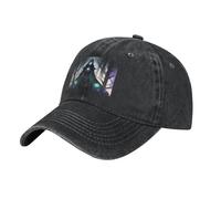 XZDAL Casquette de baseball tendance WraithsAndWitches en denim noir unisexe avec bord courbé pour l'extérieur, les voyages, le sport, le quotidien, Noir , Taille unique