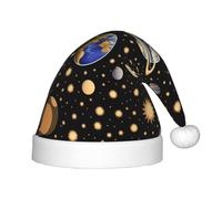 XZDAL Chapeau de Père Noël motif étoiles Terre et ténèbres au toucher lisse pour fête de vacances Accessoires de costume Décoration