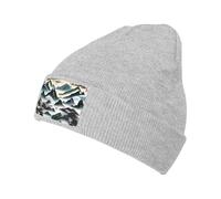 XZDAL Clouds and Mountains Bonnet chaud tricoté noir pour femme, doux et confortable, doublé en polaire, gris, Taille unique