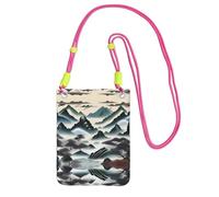 XZDAL Clouds and Mountains Sac à bandoulière pour téléphone portable Noir pour femme, tendance et réglable, léger pour un usage quotidien, Fuchsia, Taille unique