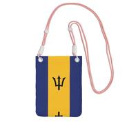 XZDAL Drapeau de la Barbade Sac à bandoulière pour téléphone portable, noir, pour femme, tendance et réglable, léger pour un usage quotidien, rose, Taille unique