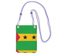 XZDAL Drapeau de Sao Tomé et Principe Sac à bandoulière pour téléphone portable - Noir - Pour femme, tendance et réglable, léger pour un usage quotidien, violet, Taille unique