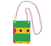 XZDAL Drapeau de Sao Tomé et Principe Sac à bandoulière pour téléphone portable - Noir - Pour femme, tendance et réglable, léger pour un usage quotidien, rose, Taille unique