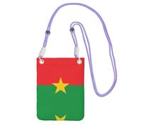 XZDAL Drapeau du Burkina Faso Sac à bandoulière pour téléphone portable, noir, pour femme, tendance et réglable, léger pour un usage quotidien, violet, Taille unique