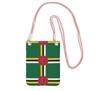 XZDAL Drapeau du Commonwealth de la Dominique Sac à bandoulière pour téléphone portable, noir, pour femme, tendance et réglable, léger pour un usage quotidien, rose, Taille unique