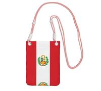 XZDAL Drapeau du Pérou Sac à bandoulière pour téléphone portable, noir, pour femme, tendance et réglable, léger pour un usage quotidien, rose, Taille unique