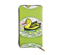 XZDAL Duck Flock Game Portefeuille long en cuir avec emplacements pour cartes, poche pour espèces et section zippée pour pièces de monnaie