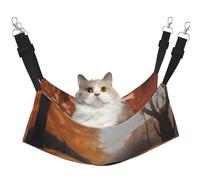 XZDAL Hamac à feuilles douces et veloutées pour chiens et chats, réglable avec crochets métalliques, double face pour un confort ultime