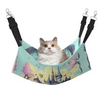 XZDAL Hamac château de conte de fées velouté doux L pour animaux de compagnie, réglable avec crochets métalliques, double face pour un confort ultime