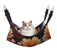XZDAL Hamac de bien-être en forme de tournesol doux et velouté L pour animaux domestiques, réglable avec crochets métalliques, double face pour un confort ultime