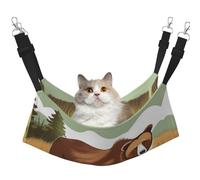 XZDAL Hamac de promenade en velours doux pour chat Marron Taille M Réglable avec crochets métalliques Double face pour un confort ultime