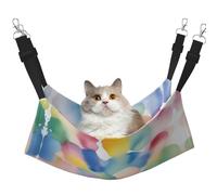 XZDAL Hamac de rêve velouté doux aquarelle L pour animaux domestiques, réglable avec crochets métalliques, double face pour un confort ultime