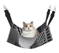 XZDAL Hamac doux aUrban Horizon L pour chat réglable avec crochets en métal, double face pour un confort ultime