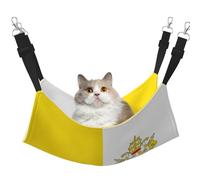 XZDAL Hamac doux en velours pour chat avec motif drapeau du Vatican réglable avec crochets métalliques double face pour un confort ultime
