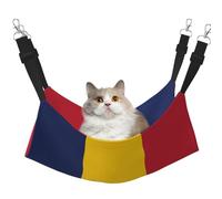 XZDAL Hamac doux et velouté avec drapeau du Tchad M pour animal domestique, réglable avec crochets métalliques, double face pour un confort ultime