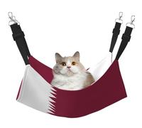 XZDAL Hamac doux et velouté drapeau du Qatar L pour animaux domestiques, réglable avec crochets métalliques, double face pour un confort ultime