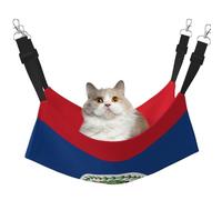 XZDAL Hamac en velours doux avec drapeau du Belize L pour animaux domestiques, réglable avec crochets métalliques, double face pour un confort ultime