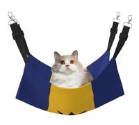 XZDAL Hamac en velours doux drapeau de la Barbade L pour chat réglable avec crochets en métal, double face pour un confort ultime