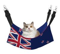 XZDAL Hamac en velours doux drapeau de la Nouvelle-Zélande L pour animal domestique, réglable avec crochets métalliques, double face pour un confort ultime