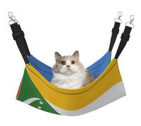 XZDAL Hamac en velours doux drapeau des Comores L pour chat réglable avec crochets en métal, double face pour un confort ultime