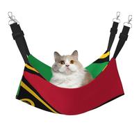 XZDAL Hamac en velours doux drapeau du Vanuatu L pour animal domestique, réglable avec crochets métalliques, double face pour un confort ultime